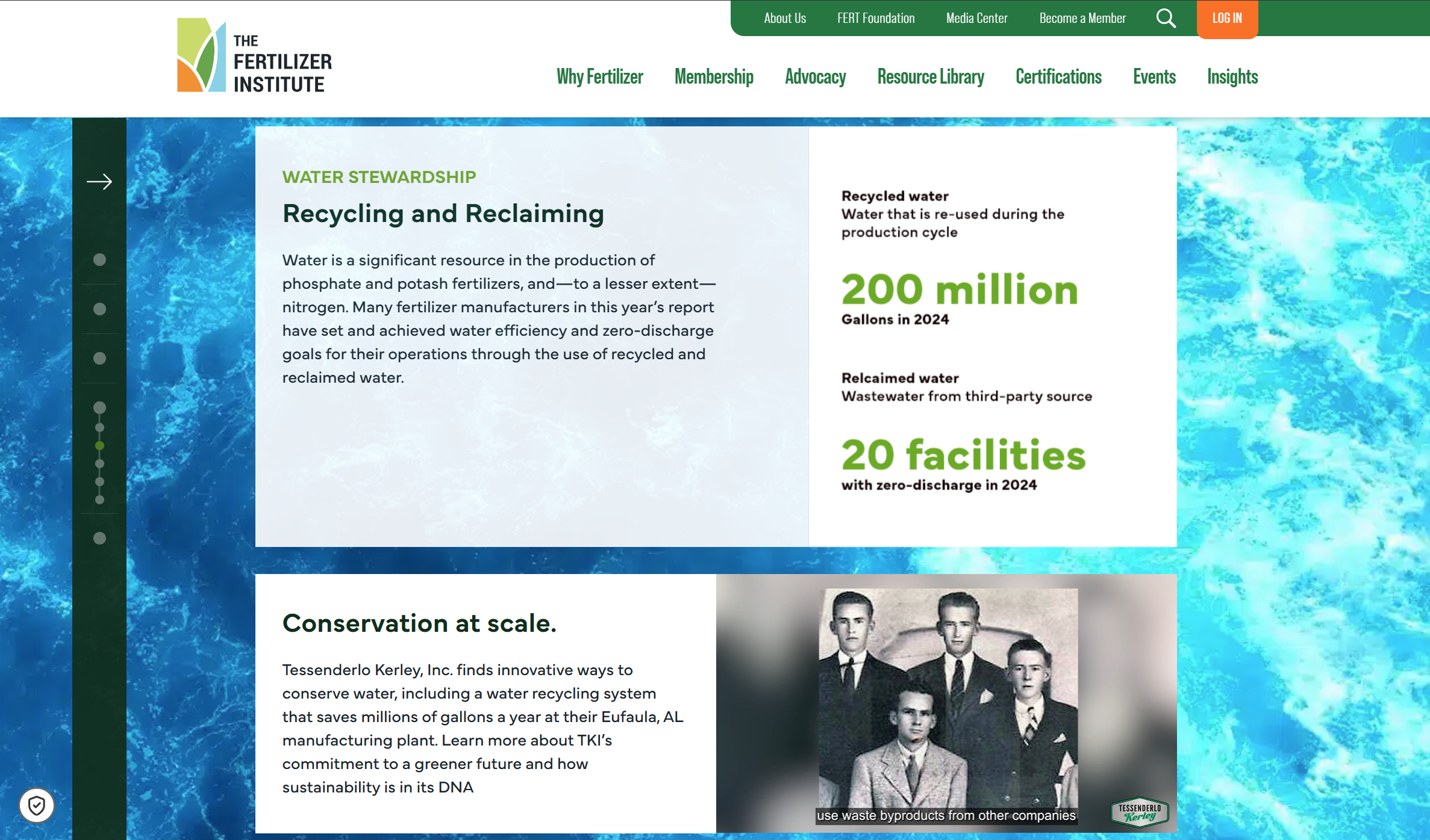 Sustainability Report — landing spread
